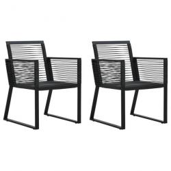 Chaises de jardin lot de 2 Noir Rotin PVC