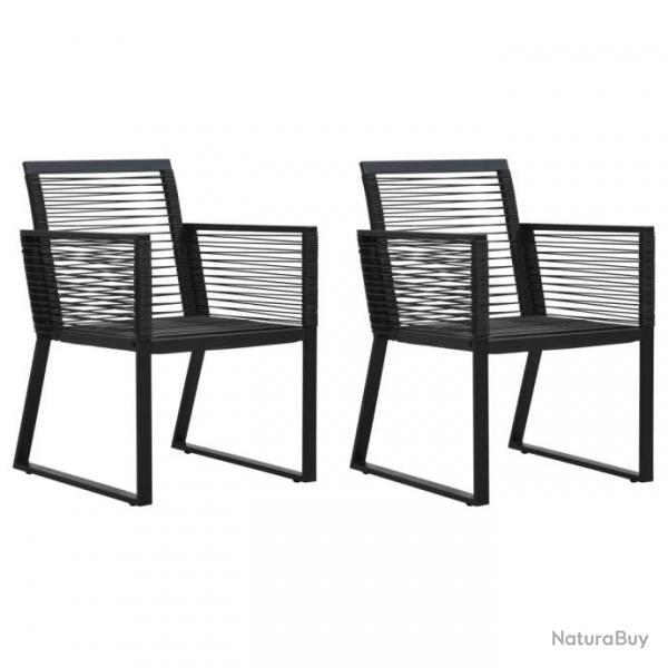 Chaises de jardin lot de 2 Noir Rotin PVC