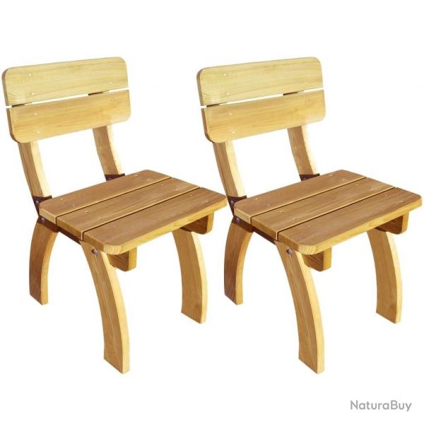 Chaises de jardin lot de 2 Pinde imprgne alsavelo