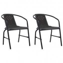 Chaises de jardin lot de 2 Plastique Rotin et acier 110 kg alsavelo