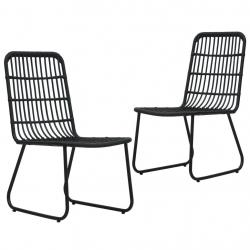 Chaises de jardin lot de 2 Résine tressée Noir alsavelo