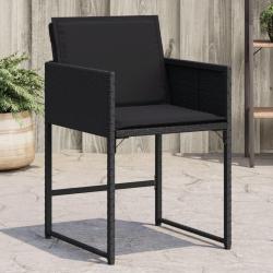 Chaises de jardin lot de 4 avec coussins noir résine tressée alsavelo