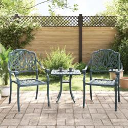 Chaises de jardin lot de 2 vert aluminium coulé alsavelo