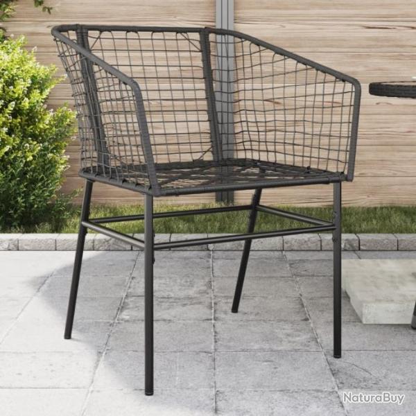 Chaises de jardin lot de 2 Noir Rsine tresse