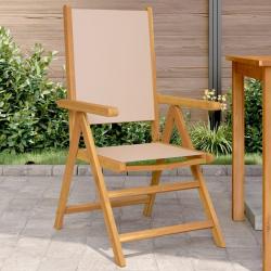 Chaises de jardin lot de 2 taupe bois d'acacia massif et tissu alsavelo