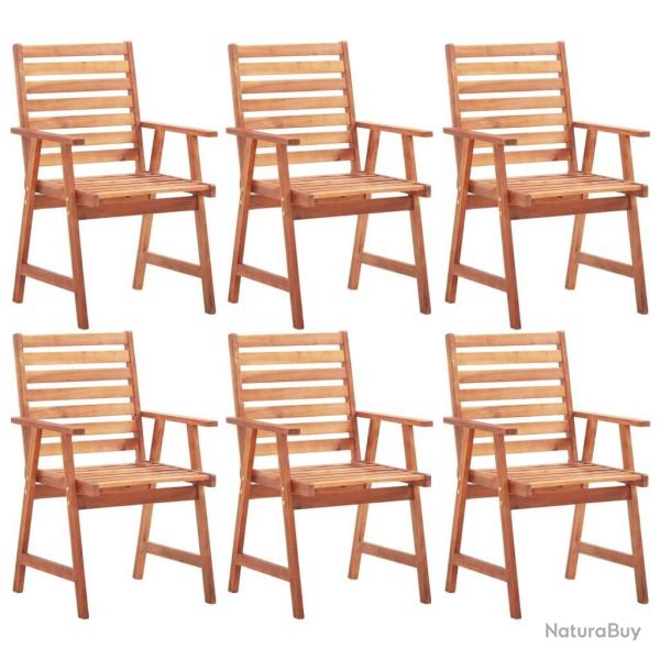 Chaises  manger d'extrieur lot de 6 Acacia massif alsavelo