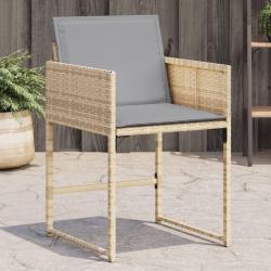 Chaises de jardin avec coussins lot de 4 mélange beige alsavelo