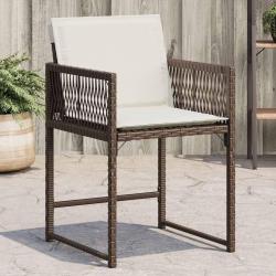 Chaises de jardin avec coussins lot de 4 marron résine tressée alsavelo