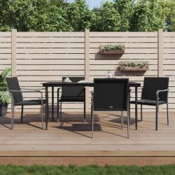 Chaises de jardin avec coussins lot de 4 noir 56x59x84 cm rotin alsavelo
