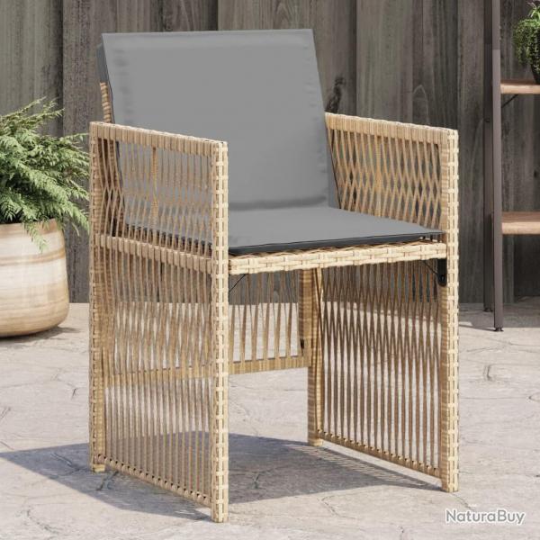 Chaises de jardin avec coussins lot de 4 mlange beige alsavelo