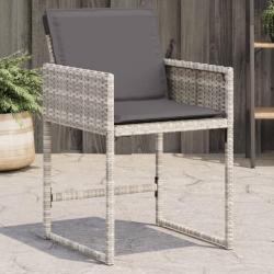 Chaises de jardin avec coussins lot de 4 gris clair poly rotin