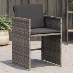 Chaises de jardin avec coussins lot de 4 gris résine tressée