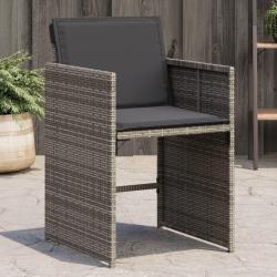 Chaises de jardin avec coussins lot de 4 gris résine tressée alsavelo