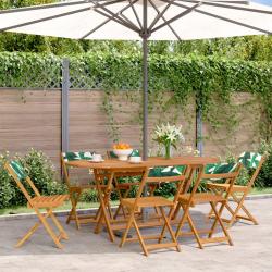 Chaises de jardin pliantes lot de 6 vert tissu et bois massif alsavelo