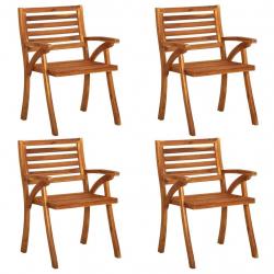 Chaises de jardin lot de 4 Bois d'acacia solide alsavelo