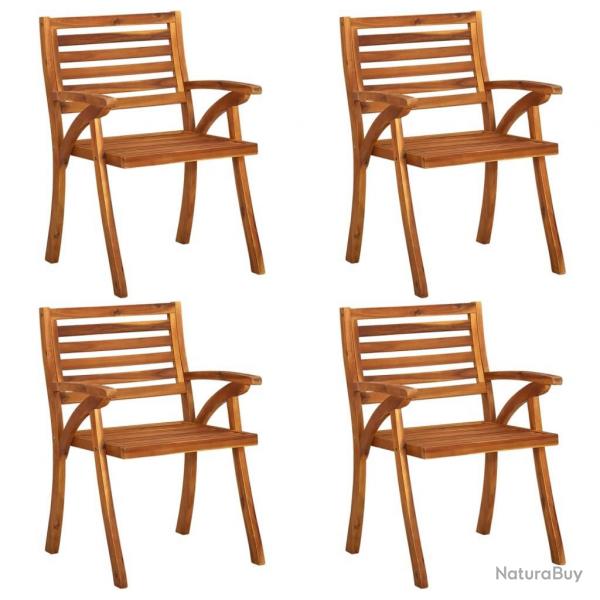 Chaises de jardin lot de 4 Bois d'acacia solide alsavelo