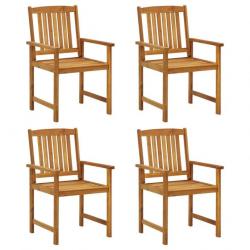 Chaises de jardin lot de 4 Bois d'acacia solide alsavelo