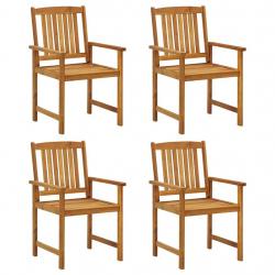 Chaises de jardin lot de 4 Bois d'acacia solide alsavelo