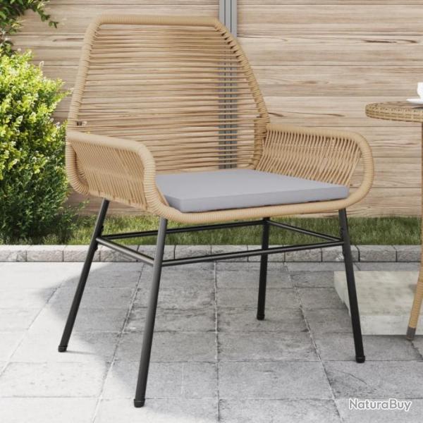 Chaises de jardin lot de 2 et coussins marron rotin