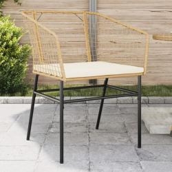 Chaises de jardin lot de 2 et coussins marron rotin alsavelo