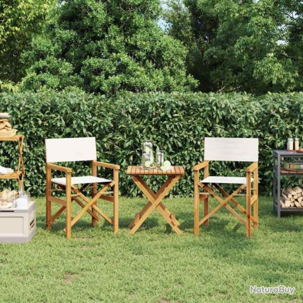 Chaises de metteur en scne pliantes lot de 2 Bois teck massif alsavelo