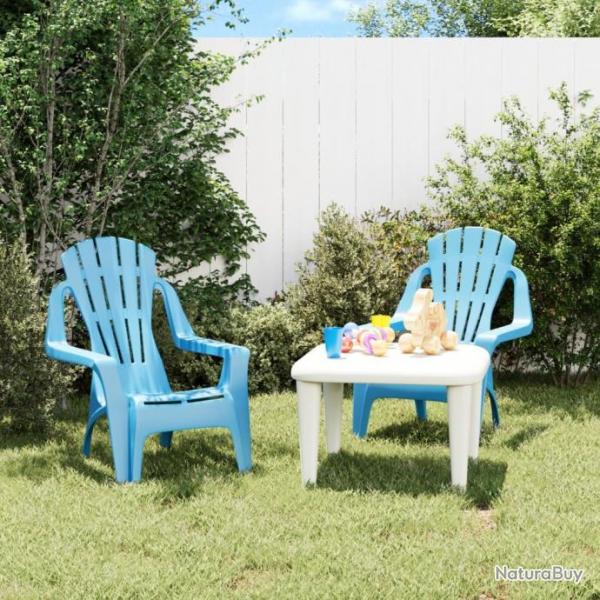 Chaises de jardin pour enfants lot de 2 bleu 37x34x44 cm PP alsavelo