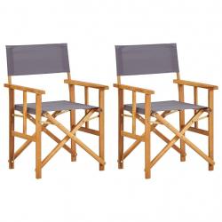 Chaises de metteur en scène lot de 2 Bois massif d'acacia alsavelo