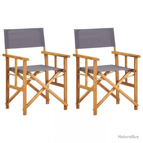 Chaises de metteur en scne lot de 2 Bois massif d'acacia alsavelo