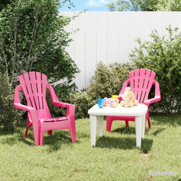 Chaises de jardin pour enfants lot de 2 rose 37x34x44 cm PP alsavelo