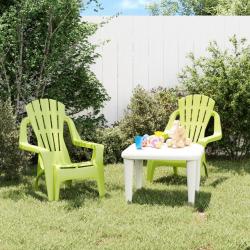 Chaises de jardin pour enfants lot de 2 vert 37x34x44 cm PP alsavelo