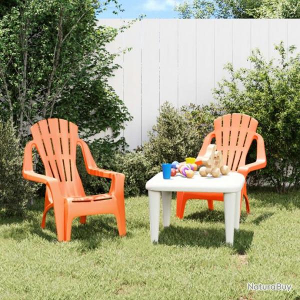 Chaises de jardin pour enfants lot de 2 orange 37x34x44 cm PP alsavelo