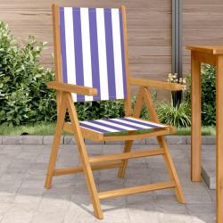Chaises de jardin lot de 2 bleu/blanc bois acacia massif tissu alsavelo
