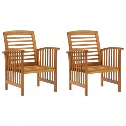 Chaises de jardin lot de 2 Bois d'acacia massif alsavelo