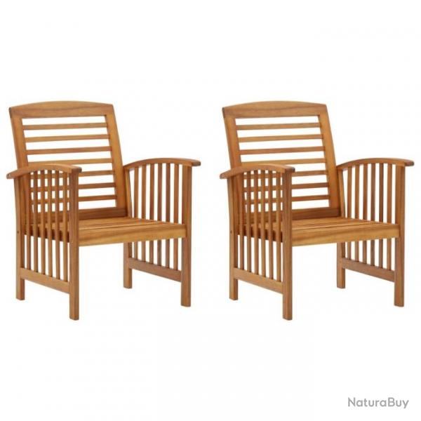 Chaises de jardin lot de 2 Bois d'acacia massif alsavelo