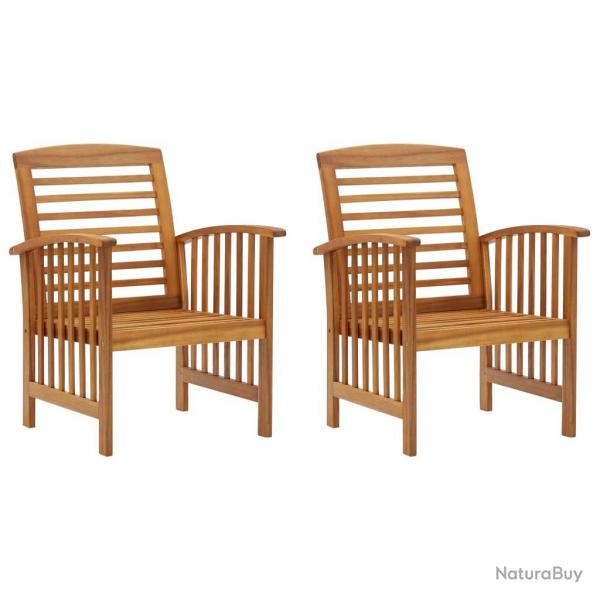 Chaises de jardin lot de 2 Bois d'acacia massif alsavelo