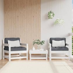 Chaises de jardin lot de 2 blanc bois massif de pin