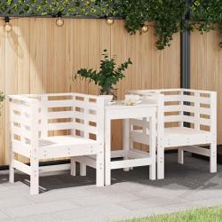 Chaises de jardin lot de 2 blanc 61,5x53x71 cm bois pin massif alsavelo