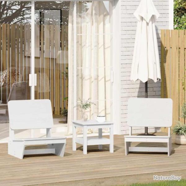 Chaises de jardin lot de 2 blanc 60x64x70,5 cm bois massif pin