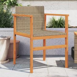 Chaises de jardin lot de 2 beige résine tressée et bois massif alsavelo