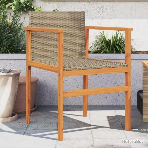 Chaises de jardin lot de 2 beige rsine tresse et bois massif alsavelo