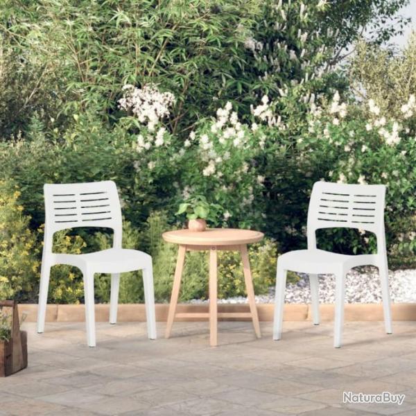 Chaises de jardin lot de 2 Blanc Polypropylne