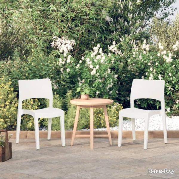 Chaises de jardin lot de 2 Blanc Polypropylne