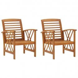 Chaises de jardin lot de 2 Bois d'acacia massif alsavelo