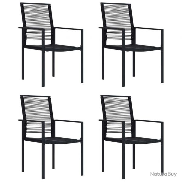 Chaises de jardin lot de 4 Rotin PVC Noir alsavelo