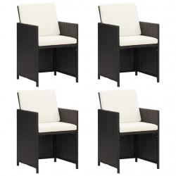 Chaises de jardin lot de 4 Résine tressée Noir alsavelo