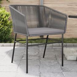 Chaises de jardin lot de 2 avec coussins gris résine tressée alsavelo
