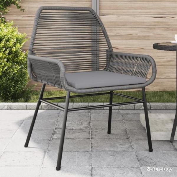 Chaises de jardin lot de 2 avec coussins gris rsine tresse