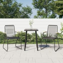 Chaises de jardin lot de 2 noir 58x59x85,5 cm Rotin PVC