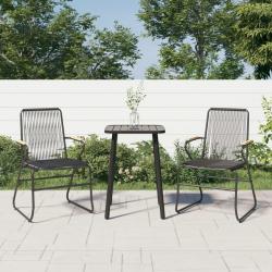 Chaises de jardin lot de 2 noir 58x59x85,5 cm Rotin PVC alsavelo