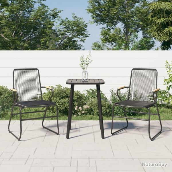 Chaises de jardin lot de 2 noir 58x59x85,5 cm Rotin PVC alsavelo